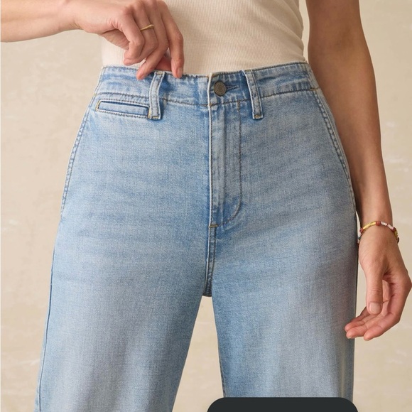 Faherty Women’s Linen Denim Pant Size 29 Summer Seas Wash - Picture 3 of 8